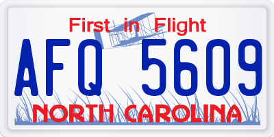NC license plate AFQ5609