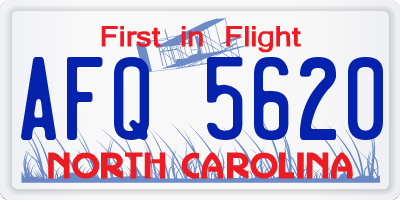 NC license plate AFQ5620