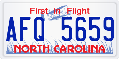 NC license plate AFQ5659