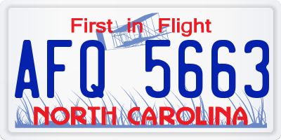 NC license plate AFQ5663