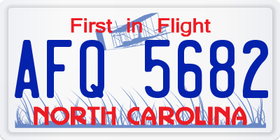 NC license plate AFQ5682