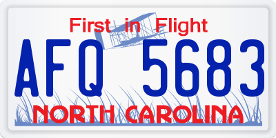 NC license plate AFQ5683