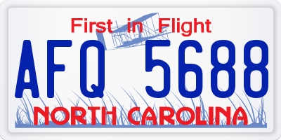 NC license plate AFQ5688