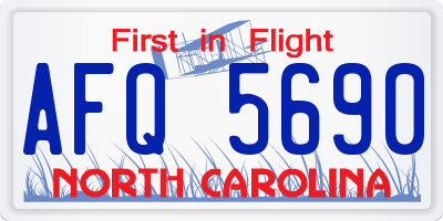 NC license plate AFQ5690