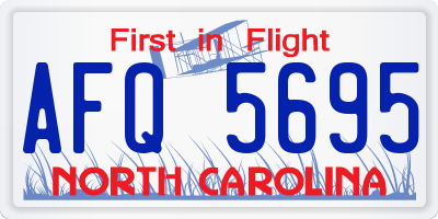 NC license plate AFQ5695