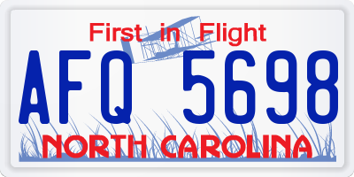 NC license plate AFQ5698