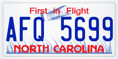 NC license plate AFQ5699