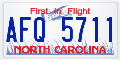 NC license plate AFQ5711