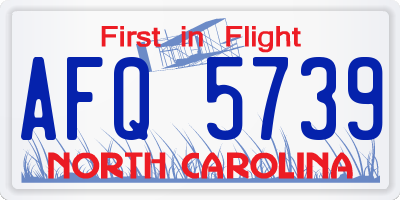 NC license plate AFQ5739