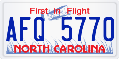 NC license plate AFQ5770