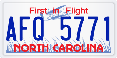NC license plate AFQ5771