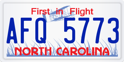 NC license plate AFQ5773