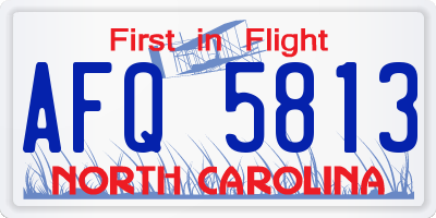 NC license plate AFQ5813
