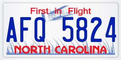 NC license plate AFQ5824