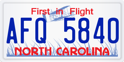 NC license plate AFQ5840