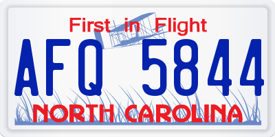 NC license plate AFQ5844