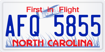 NC license plate AFQ5855