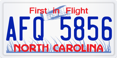 NC license plate AFQ5856