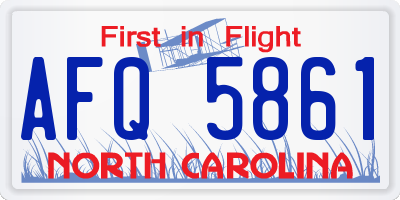 NC license plate AFQ5861