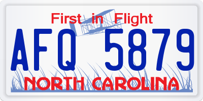 NC license plate AFQ5879