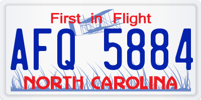 NC license plate AFQ5884