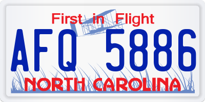 NC license plate AFQ5886