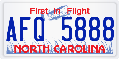 NC license plate AFQ5888
