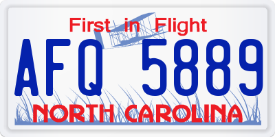 NC license plate AFQ5889