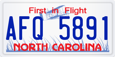 NC license plate AFQ5891