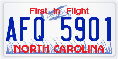 NC license plate AFQ5901