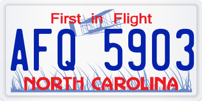 NC license plate AFQ5903