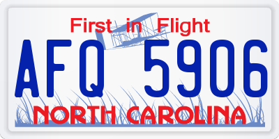 NC license plate AFQ5906