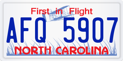 NC license plate AFQ5907