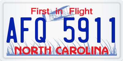 NC license plate AFQ5911