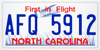 NC license plate AFQ5912