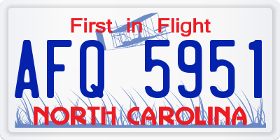 NC license plate AFQ5951