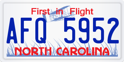 NC license plate AFQ5952
