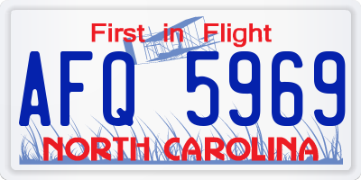 NC license plate AFQ5969