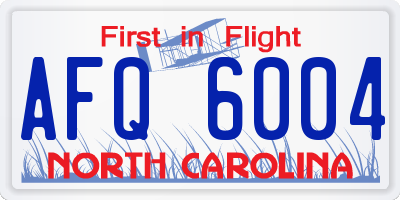 NC license plate AFQ6004