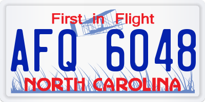 NC license plate AFQ6048