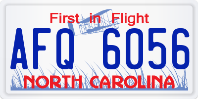 NC license plate AFQ6056