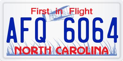 NC license plate AFQ6064