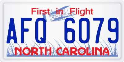 NC license plate AFQ6079