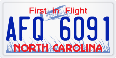 NC license plate AFQ6091
