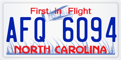 NC license plate AFQ6094