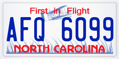 NC license plate AFQ6099