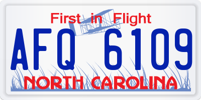 NC license plate AFQ6109