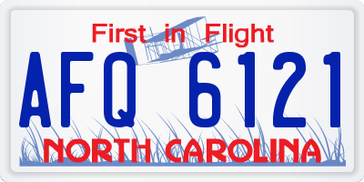 NC license plate AFQ6121