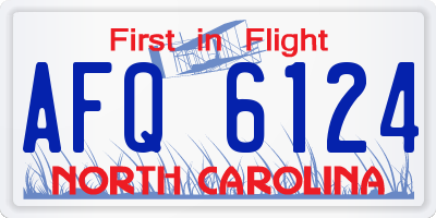 NC license plate AFQ6124