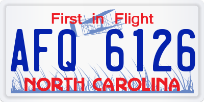 NC license plate AFQ6126